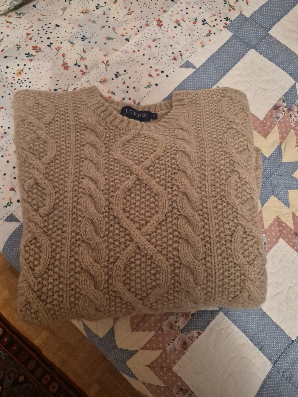 J. Crew Fisherman Knit 100% Wool Sweater Size S - Picture 4 of 4